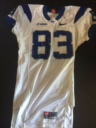 Game Worn Nike Middle Tennessee St Blue Raiders Football Jersey Size M 83
