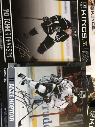 2014 - 2015 Los Angeles Kings 8x10 And 9x 11 Player Lineup Cards Some Autographs