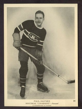 1939 - 40 Opc V301 - 1 31 Paul Haynes Montreal Canadiens