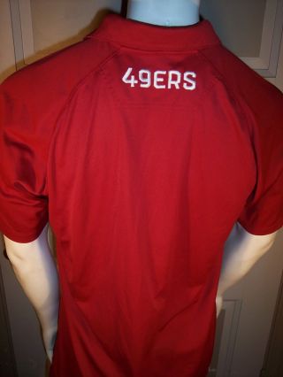 Reebok Large Red Poly San Francisco 49ers Embroidered Staff Polo Shirt Nfl