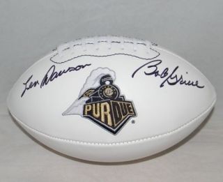 Len Dawson & Bob Griese Signed Autographed Purdue Boilermakers Logo Football Jsa