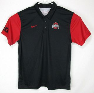 Nike Mens Large Short Sleeve Shirt Ohio State Black Red