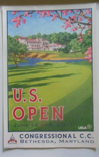 2011 Us Open Congressional C.  C.  Maryland Lee Wybranski 18 X 12 Print
