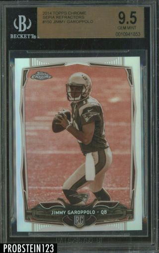 2014 Topps Chrome Sepia Refractor Jimmy Garoppolo Patriots Rc Rookie /99 Bgs 9.  5
