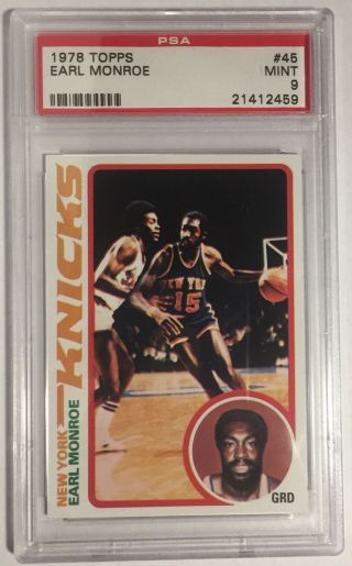 1978 Topps Basketball 45 Earl Monroe Psa 9