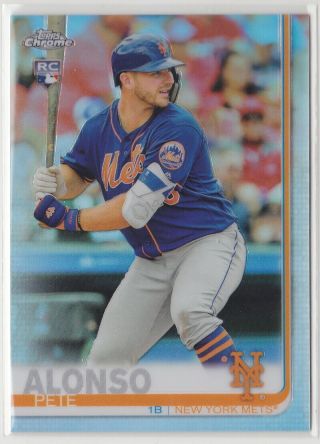 Pete Alonso York Mets 2019 Topps Chrome Refractor Rookie Card Rc