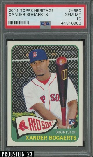 2014 Topps Heritage H550 Xander Bogaerts Red Sox Rc Rookie Psa 10
