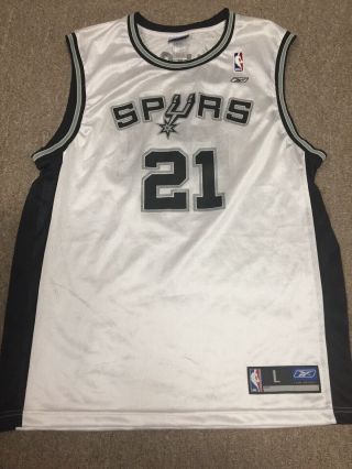 Reebok San Antonio Spurs Tim Duncan 21 Jersey Size Large