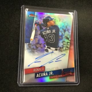 Ronald Acuna Jr 2019 Topps Finest Baseball Autograph Refractor Card Sp Auto Jk