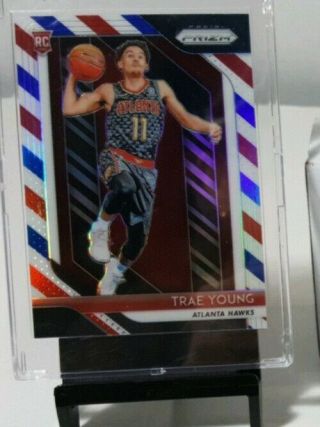 2018 - 19 Trae Young Panini Prizm Red White And Blue Rwb Prizm 78 Absolutely