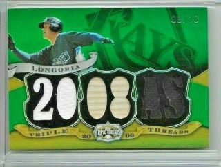 2009 Topps Triple Threads " 2008 As " Jersey Bat Relic Emerald /18 Evan Longoria