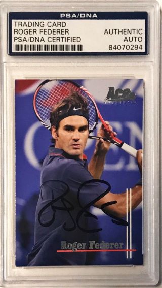 2011 Netpro Ace Roger Federer Tennis Signed Auto Card 80 Psa/dna Slabbed