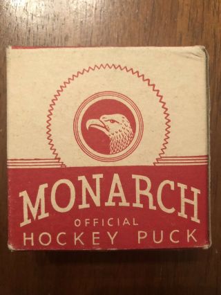 Vintage 1950s Monarch Official Ice Hockey Puck