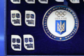 SOCHI 2014 UKRAINE Olympic Committee Team NOC Pin Set /15 Pins & Medal 7