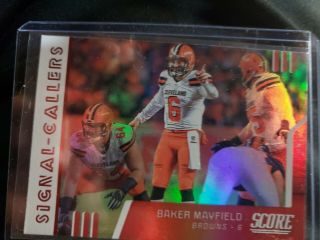 Baker Mayfield 2019 Panini Score Signal Callers Insert Card Sc1 Browns