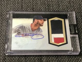 2018 Topps Dynasty Chris 3 Color Patch Relic Auto /10 Red Sox