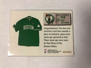 99 - 00 Skybox Metal Coverage Paul Pierce Game Worn Warmup Boston Celtics 2