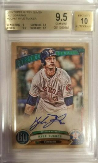 2019 Topps Gypsy Queen - Kyle Tucker - On Card Auto Rc - Bgs 9.  5 Gem W/ 10