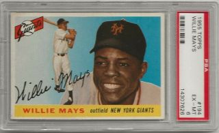1955 Topps 194 Willie Mays Psa 6 Nq Perfect Centering