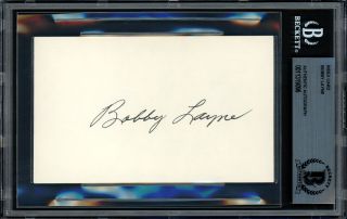 Bobby Layne Autographed Signed 3x5 Index Card Detroit Lions Beckett 11319096
