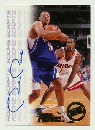 1998 - 99 Press Pass Paul Pierce Rc Auto Rookie Scripts Autograph Boston Celtics