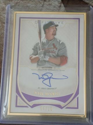 2019 Topps Definitive Mark Mcgwire Gold Framed Auto 4/10