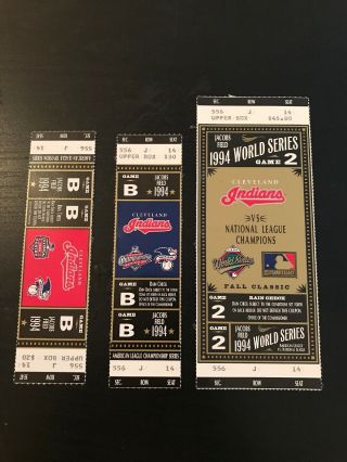 1994 Baseball World Series Division And League Championship Tickets Cleveland