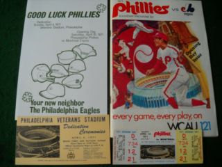 Phillies 1971 Veterans Stadium Opening Day In Phila - Program - Ticket Stub And More