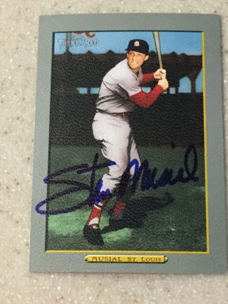 2006 Topps Turkey Red 589 Stan Musial Signed Card