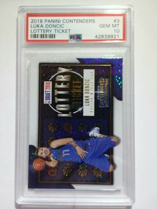 2018 Panini Contenders Luka Doncic Lottery Ticket Psa 10 Gem Pop 3 Wow
