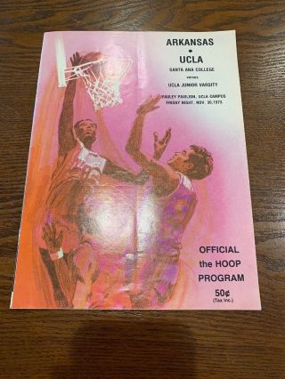 1973 Ucla Vs Arkansas Basketball Program “the Hoop”
