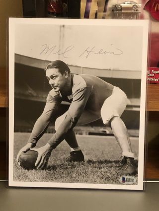Mel Hein Nfl Football Hof Autographed 8x10 Photo York Giants Beckett Cert