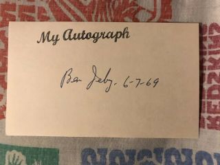 Ben Jeby Autographed 3x5 Index Boxing World Champion Deceased