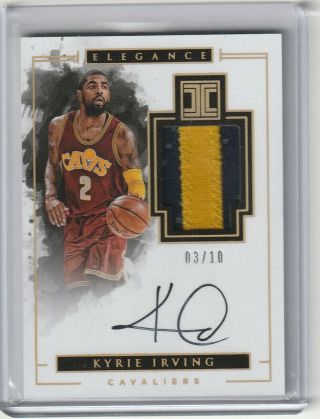 Kyrie Irving 2016 - 17 Impeccable Elegance On - Card Auto Patch Holo Gold 03/10