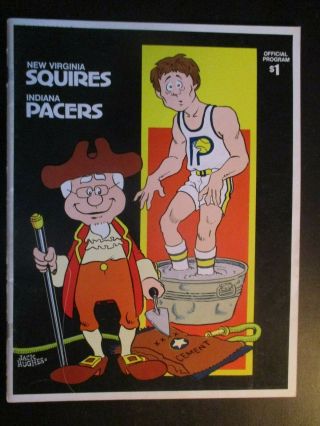 1974 - 75 Virginia Squires Vs Indiana Pacers Aba Basketball Program