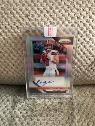 2018 Prizm Baker Mayfield Rookie Silver Auto Refractor Rc (panini Encased)