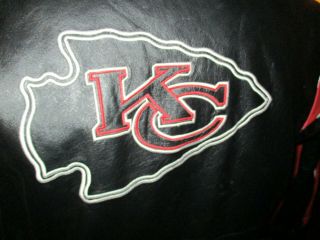 PRO PLAYER Kansas City Chiefs Leather Jacket XXL 2 Extra Large Black Red WHITE 2