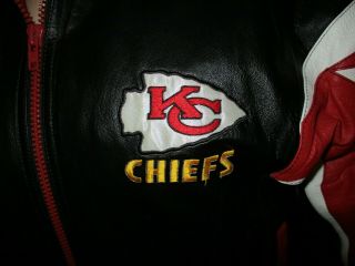 PRO PLAYER Kansas City Chiefs Leather Jacket XXL 2 Extra Large Black Red WHITE 6