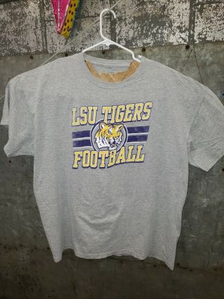 Ncaa Lsu Tigers Football Mens T Shirt Size 3xl Distressed Lqqk