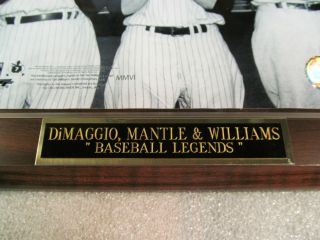 Joe DiMaggio Mickey Mantle Ted Williams Baseball legends Photo Plaque 2 day mail 2