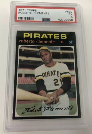 1971 Topps Baseball Card 630 Roberto Clemente Pittsburgh Pirates Psa 5