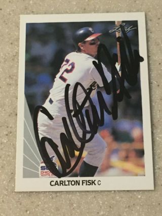 1990 Leaf 10 Carlton Fisk Signed Card