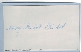 Harry Gumbert Index Card Signed 1942 Ws Champs Cardinals Psa/dna Cert 1909 - 1995