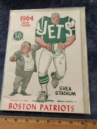 1964 York Jets Vs Boston Patriots Nfl Football Game Program - Shea Stadium