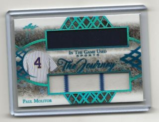 2019 Leaf In The Game Tj - 12 Paul Molitor 2 - Piece Game Jersey 