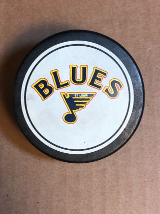 Vintage St Louis Blues Official Nhl Hockey Puck Trench Mfg 1984 - 1987