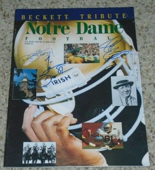 1995 Beckett Tribute Notre Dame Football - Signed By Hof Tim Brown,  2 Others