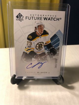 2017/18 Charlie Mcavoy Sp Authentic Future Watch On Card Auto 349/999