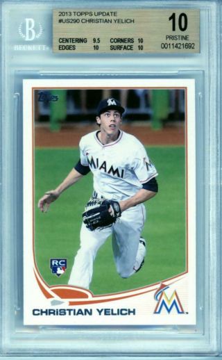 2013 Topps Update Us290 Christian Yelich Rc Pristine Bgs 10