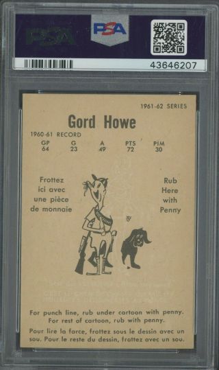 1961 Parkhurst Hockey 20 Gordie Howe Red Wings HOF PSA 9 LOW POP 2